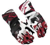 Macna Powertrack 2.0 Guantes de moto, Negro/Blanco/Rojo, Talla S