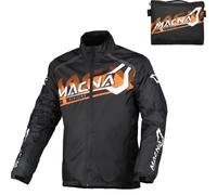 Macna Rainossi Chaqueta impermeable de moto, Negro/Blanco/Naranja, Talla M