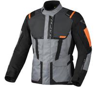 Macna Rancher 2.0 Chaqueta Textil de Motocicleta Impermeable, gris-rojo, tamaño XS para Hombres