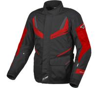 Macna Rancher chaqueta textil impermeable para motocicletas, negro-rojo, tamaño XL para Hombres