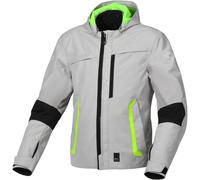 Macna Riggor chaqueta textil impermeable para motocicletas, gris/negro/amarillo, Talla XL