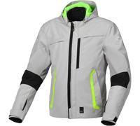 Macna Riggor chaqueta textil impermeable para motocicletas, gris/negro/amarillo, Talla XXL