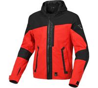 Macna Riggor chaqueta textil impermeable para motocicletas, negro-rojo, tamaño 2XL para Hombres