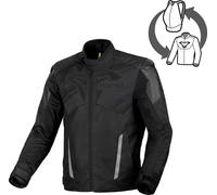 Macna Sevent Chaqueta Textil de Motocicleta Impermeable, negro, Talla S