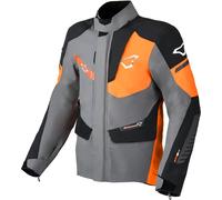 Macna Synchrone chaqueta textil impermeable para motocicletas, gris-naranja, tamaño L para Hombres