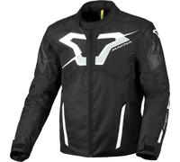 Macna Tazar 2.0 Chaqueta textil de moto impermeable, Negro/Blanco, Talla XXL