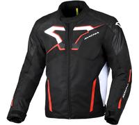 Macna Tazar 2.0, chaqueta textil impermeable XS male Negro/Blanco/Rojo