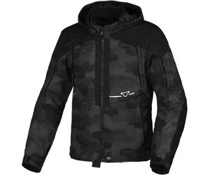 Macna Territor chaqueta textil impermeable para motocicletas, negro/camuflaje, Talla S