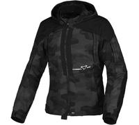 Macna Territor Impermeable Damas Motocicleta Chaqueta Textil, negro/camuflaje, Talla XL