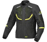Macna Tondo chaqueta textil impermeable para motocicletas, negro-amarillo, tamaño 3XL