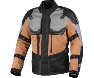 Macna Touros Chaqueta textil de moto impermeable, negro-marrón, tamaño 3XL para Hombres