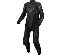 Macna Tracktix Traje de cuero de moto perforado de dos piezas, negro, tamaño 56 para Hombres