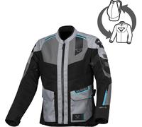 Macna Travelair Chaqueta textil para moto para mujeres, gris-azul, tamaño S