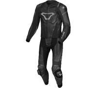 Macna Tronniq Traje de cuero de moto de dos piezas perforado, negro, tamaño 56 para Hombres