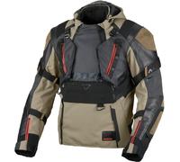 Macna Tryton NightEye Chaqueta impermeable de cuero / textil para motocicleta, negro-verde, tamaño 2XL para Hombres