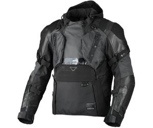 Macna Tryton NightEye Chaqueta impermeable de cuero / textil para motocicleta, negro, Talla 3XL
