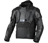Macna Tryton NightEye Chaqueta impermeable de cuero / textil para motocicleta, negro, Talla XL