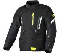 Macna Ultimax 2.0 Chaqueta textil de moto impermeable, negro/neón amarillo/antracita, Talla XL