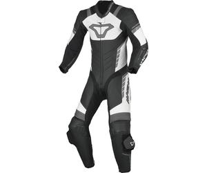 Macna Varshall Junior Traje de cuero de motocicleta de una pieza perforado para niños, Negro/Blanco, Talla 164