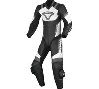 Macna Varshall Junior Traje de cuero de motocicleta de una pieza perforado para niños, negro-blanco, tamaño XS 140