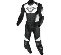 Macna Varshall Traje de cuero de moto de dos piezas perforado, negro-blanco, tamaño 56 para Hombres