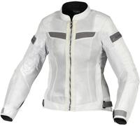 Macna Velotura Chaqueta textil de moto para mujer, Gris claro, Talla M