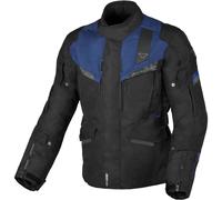 Macna Zastro chaqueta textil impermeable para motocicletas, negro/azul, Talla XXL