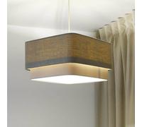 Maco Design Kwadro Lámpara colgante Duo, crema/beige, 50x50cm, lino
