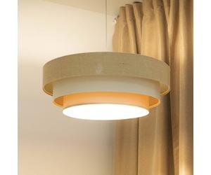 Maco Design Lámpara colgante Boho, crema/beige, Ø 60 cm, altura 20 cm, yute