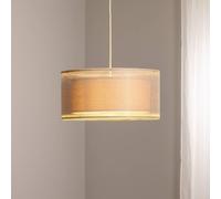 Maco Design Lámpara colgante Duo Den Light, beige, Ø 50 cm, lino, PVC True