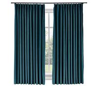 MacoChico Cortinas de terciopelo extra anchas, cortinas plisadas suaves para dormitorio y cine en casa, 100 x 96 pulgadas, panel de oscurecimiento de habitación azul medianoche (1)