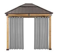 MacoChico - Cortinas opacas de privacidad para exteriores, resistentes al viento, con bloqueo solar, ojales para patio y porche, perfectas para espacios al aire libre y paneles de lona (254 x 244 cm