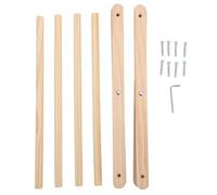 Macrame Magazine Rack Hand Woven Rustic Decorative Standing Basket for Books Newspapers Storage Holder Living Room Bedroom Office Beech Wood 37x35cm