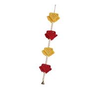 Macramé nórdico para Colgar en la Pared, decoración con Triangulares y Campanas de Metal, Colgante de Cuentas de Madera para Espacio Interior, guardería, Cuentas de Madera, Campanas de Metal