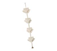 Macramé nórdico para Colgar en la Pared, decoración con Triangulares y Campanas de Metal, Colgante de Cuentas de Madera para Espacio Interior, guardería, Cuentas de Madera, Campanas de Metal