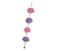 Macramé nórdico para Colgar en la Pared, decoración con Triangulares y Campanas de Metal, Colgante de Cuentas de Madera para Espacio Interior, guardería, Cuentas de Madera, Campanas de Metal