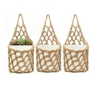 Macrame Plant Hanger | 3 Piezas Transpirable Hand-Woven Organizer | Boho Cotton Rope Small Macrame Plant Hangers | para Balcony Kitchen Bedroom Hallway Wall Decor Porch Fence Garden Living Room