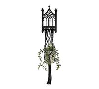 Macrame Plant Hanger - Boho Wooden Wall Plant Holder | Hand Woven Gothic Rope Planter Rack With Wooden Beads, Wall Mounted Flower Pot Hanging Decor For Living Room, Office, Kitchen, Balcony