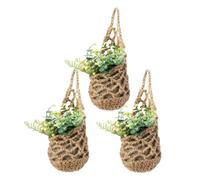 Macrame Plant Hanger - Hand-Woven Boho Rope Small Medium Large Set | Breathable Organizer Hanging Basket Wall-Mounted Rack Stand Bohemian Home Decor for Living Room Balcony Kitchen Reading Nook Fence