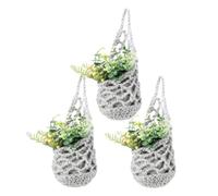 Macrame Plant Hanger - Hand-Woven Boho Rope Small Medium Large Set | Breathable Organizer Hanging Basket Wall-Mounted Rack Stand Bohemian Home Decor for Living Room Balcony Kitchen Reading Nook Fence
