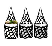 Macrame Plant Hangers Indoor | 3 Piezas Transpirable de malla tejida | Cuerda de algodón Boho Small Macrame Plant Hangers | para Balcony Kitchen Bedroom Hallway Wall Decor Porch Fence Garden