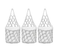Macrame Plant Hangers Outdoor | 3 piezas bolsa de malla tejida transpirable | Cuerda de algodón Boho Small Macrame Plant Hangers | para Balcony Kitchen Bedroom Hallway Wall Decor Porch Fence Garden