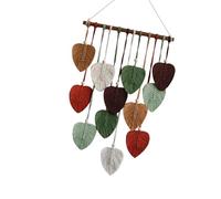 Macrame Tapestry - 73x45cm Macrame Leaf Wall Art | Nordic-style Bohemian Hand-woven Leaf Tassel Tapestry | Macrames Boho Woven Tapestrry, Home Decor Modern Handmade Leaves Wall Art Decorations For Bed