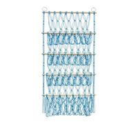 Macrame Toy Storage Hammock - Boho Plush Holder, Hanging Toy Organizer | Woven Rope Design, Expandable 4-Layer Rack, Space-Saving Wall Mount for Kids Rooms, Baby Nurseries, or Bedroom Toy Corners