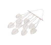 Macrame Wall Hanging Boho Decoration, with Wooden Beads and Leaves SZRH