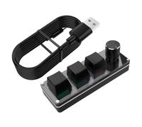Macro Keyboard - Mechanical Keypad Device, Programmable Control Knob Set | ABS polymer black white type c interface plug and play | office travel business study, easyway copy paste ergonomic macro ke