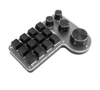 Macro Pad Teclado Macro, Teclado Programable Personalizado 12 Teclas Mini Teclado Mecánico para Juegos, Teclado con Una Mano Micro Teclado Macropad 4 Perillas