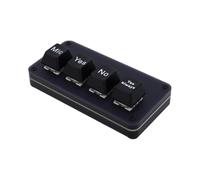 Macro Teclado Mecánico con Diseño de 4 Teclas (Black) | Fácil activación por voz, Funciones clave personalizables, Conexión por cable Plug and Play, Ideal para diseñadores y