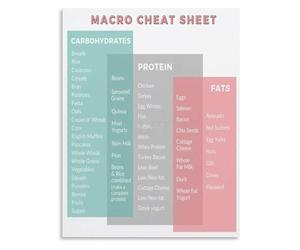 Macro Tracking Poster Diet Plan Protein Nutrition Guide