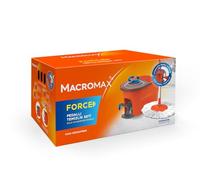 Macromax - Juego de trapeador Giratorio y Cubo de 10 L, mopa giratoria de 360° con Mango Ajustable, diseño ecológico con 90% Materiales reciclables, Ideal para Limpieza de Suelos de Madera Dura,
